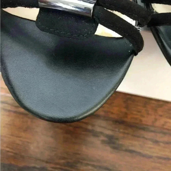 NEW Bar III Krystal Black Open Toe Wedge Heel w/Silver Accents - Size 8 - Picture 6 of 9